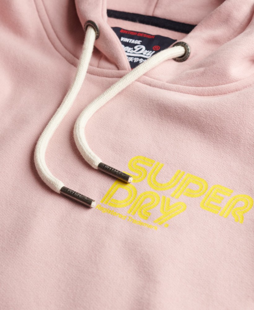 neon hoodie in zachtroze