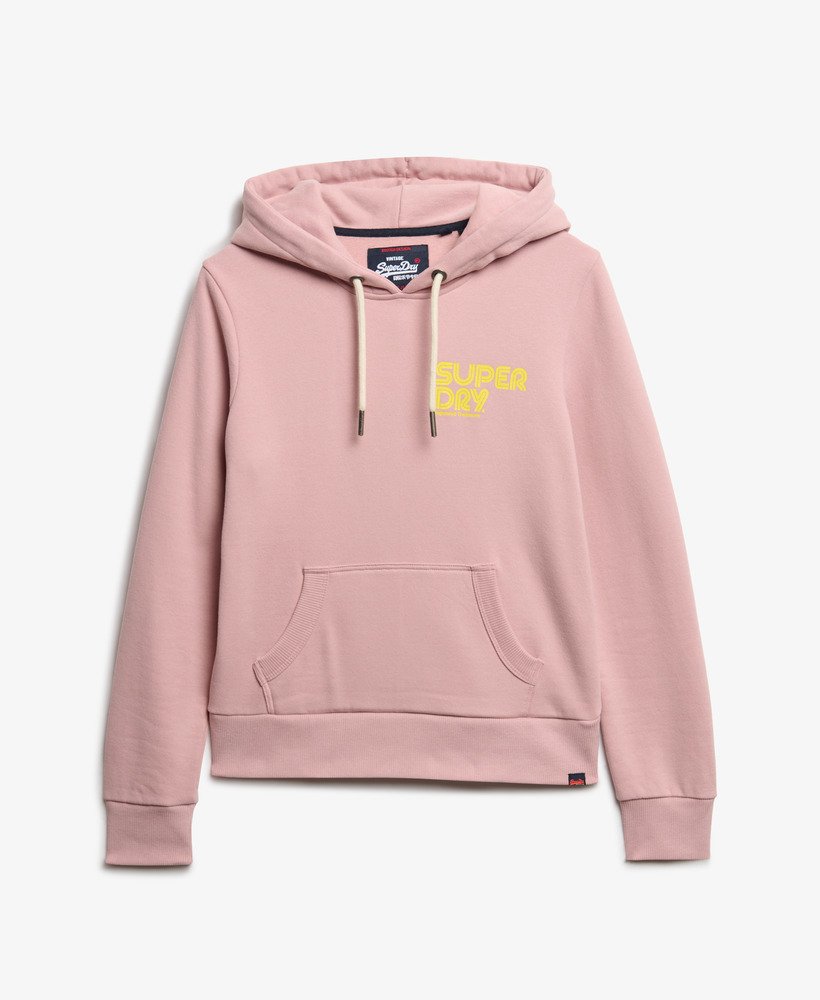 neon hoodie in zachtroze