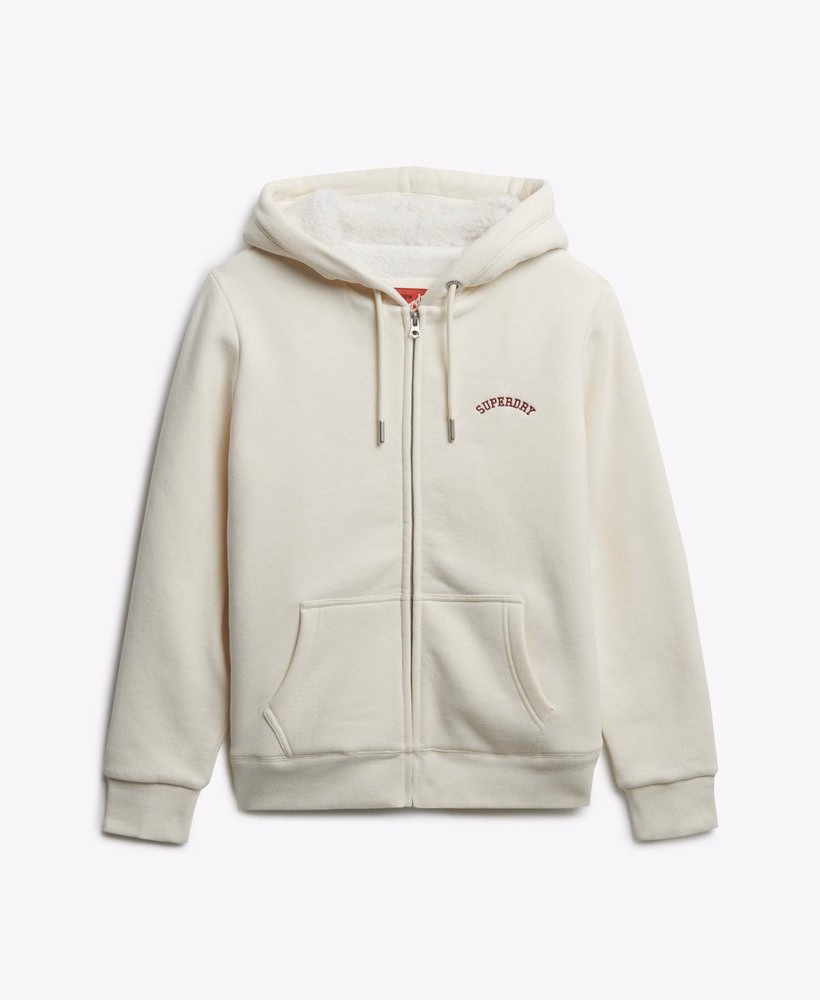 Borg gevoerde hoodie met rits