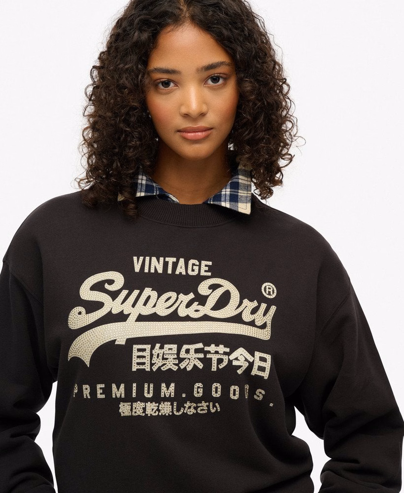 Trui met vintage logo en losse pasvorm