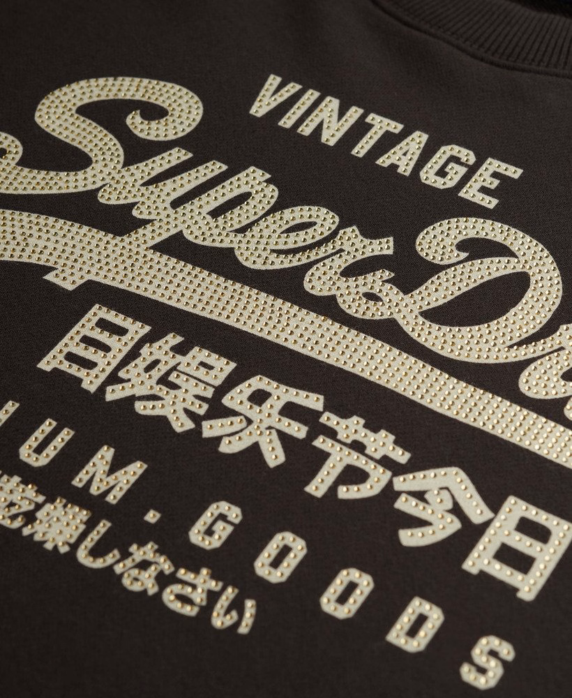 Trui met vintage logo en losse pasvorm
