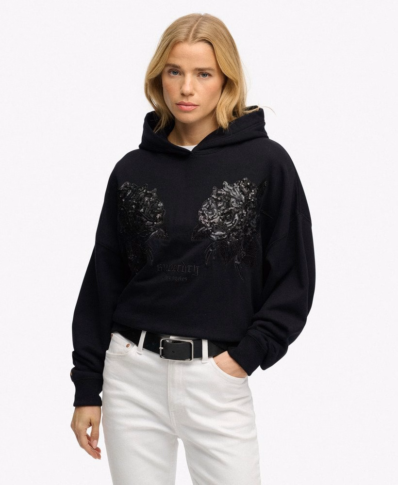 Oversized hoodie met tattoo-versiering