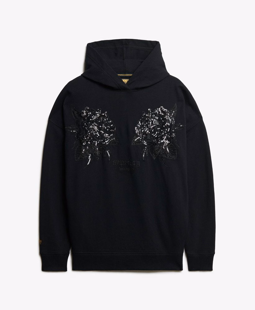 Oversized hoodie met tattoo-versiering