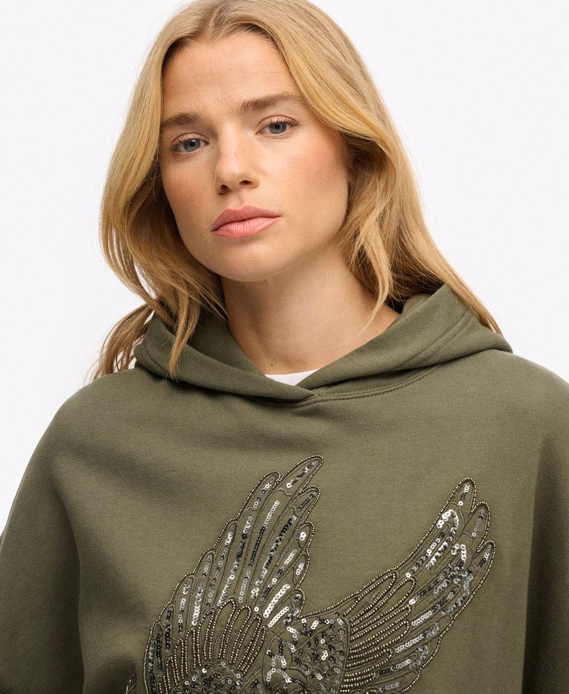 Oversized hoodie met tattoo-versiering