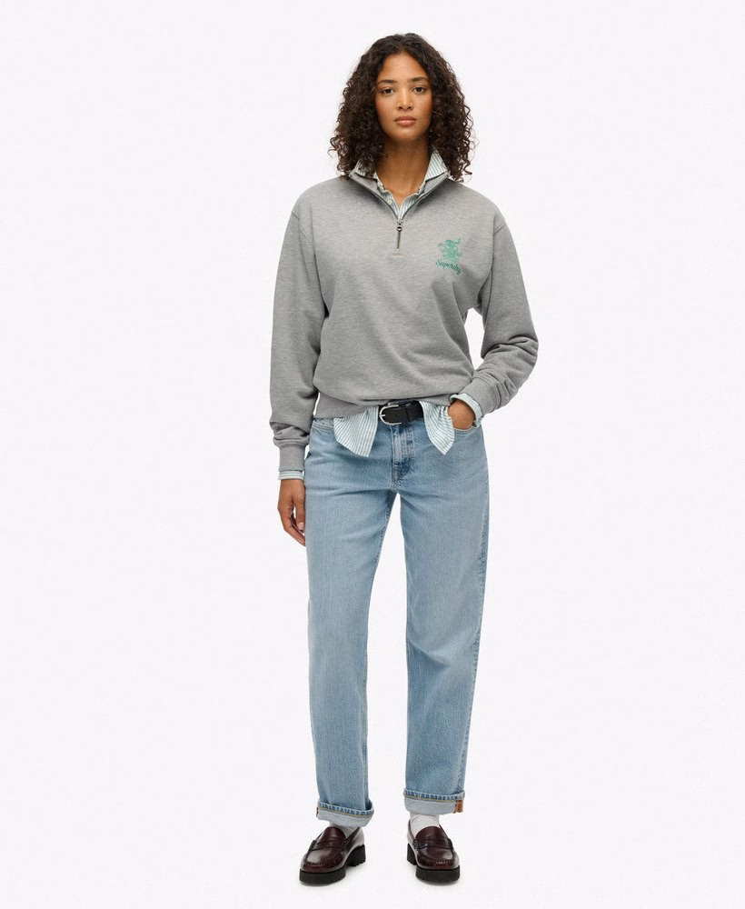 Country Club Crest Half Zip Sweatshirt