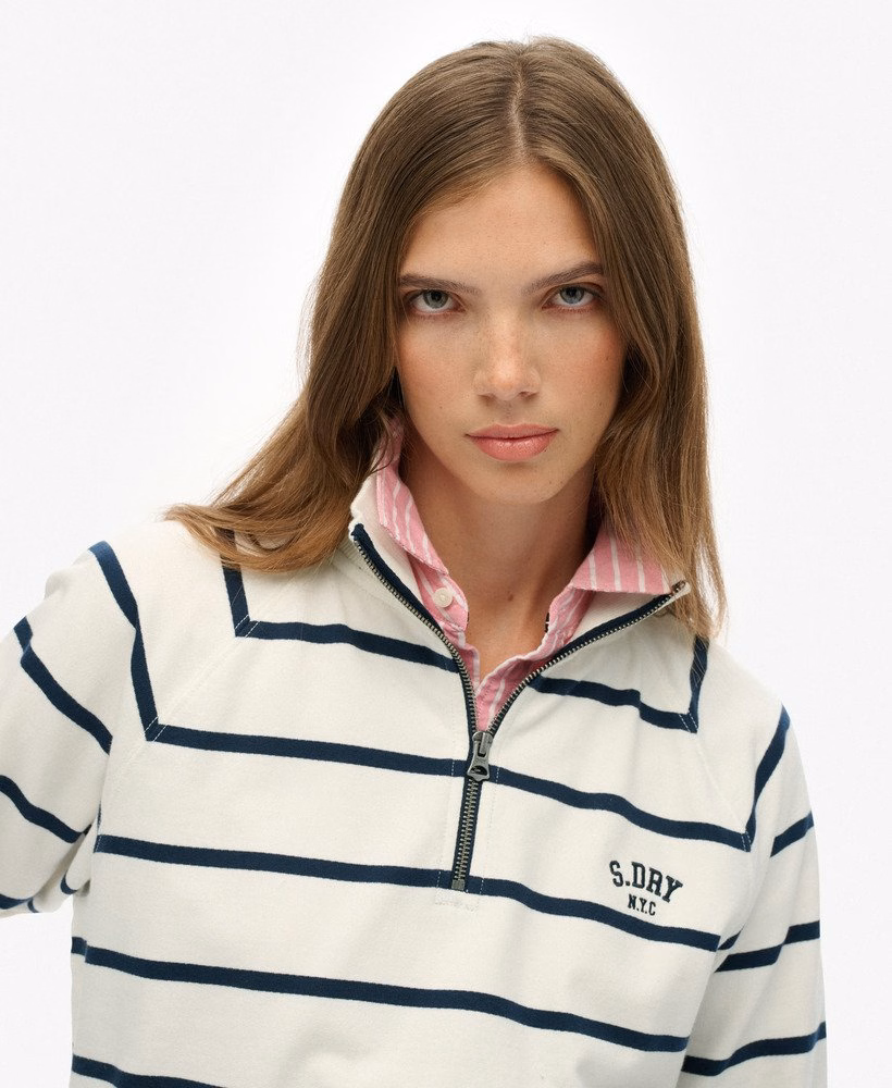 Athletic Essentials gestreept sweatshirt met halve rits