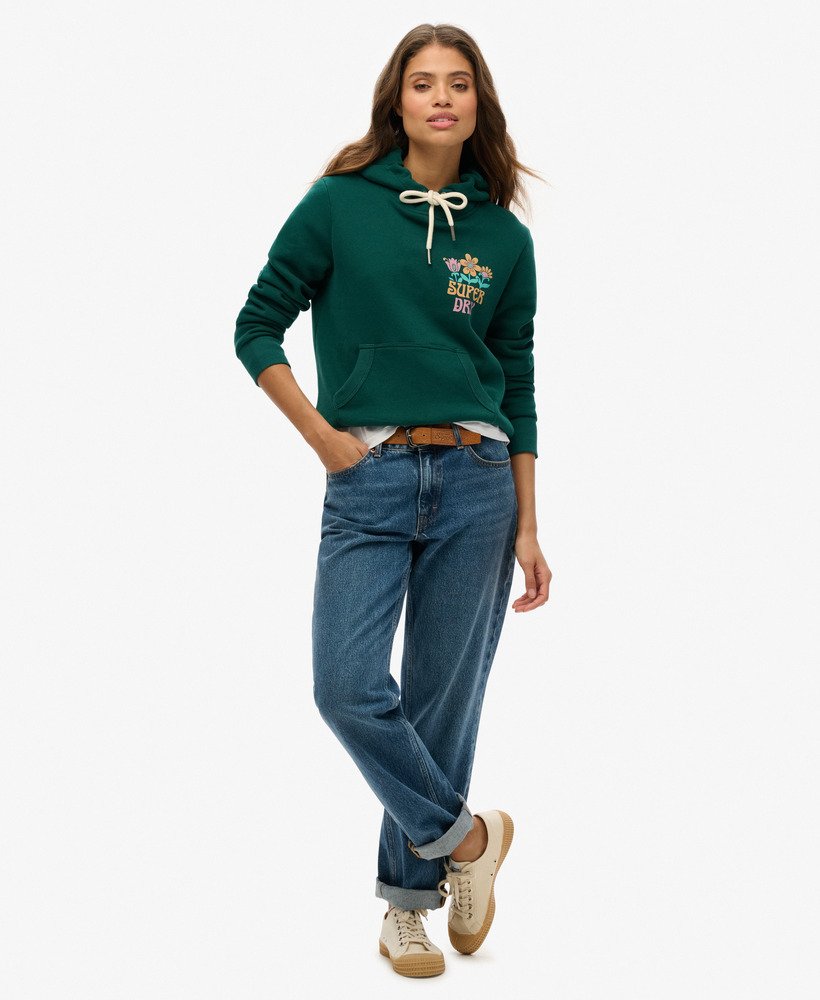 zomertuin hoodie in diepblauwgroen.