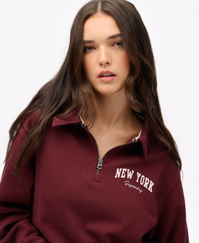 Athletic Essentials sweatshirt met kraag en halve rits