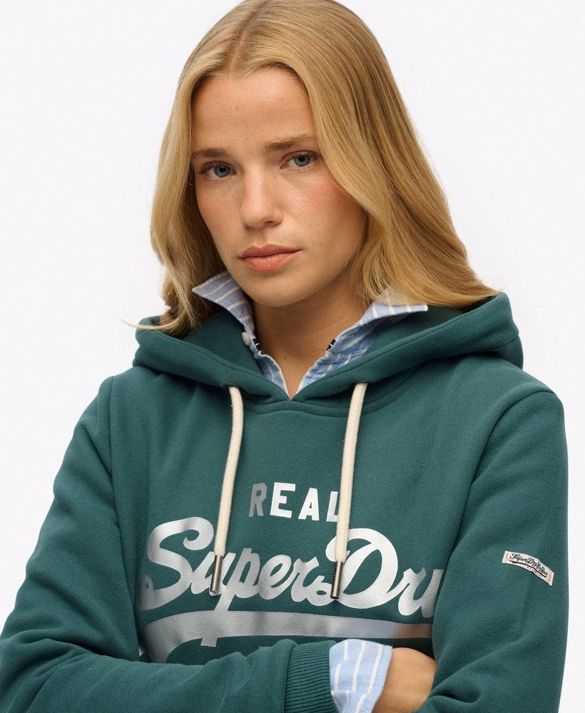 Vintage Logo Metallic Hoodie