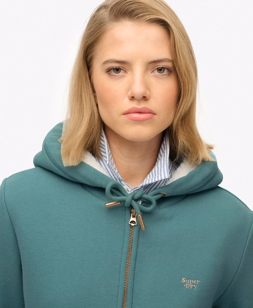 Essentiële Borg gevoerde hoodie met rits