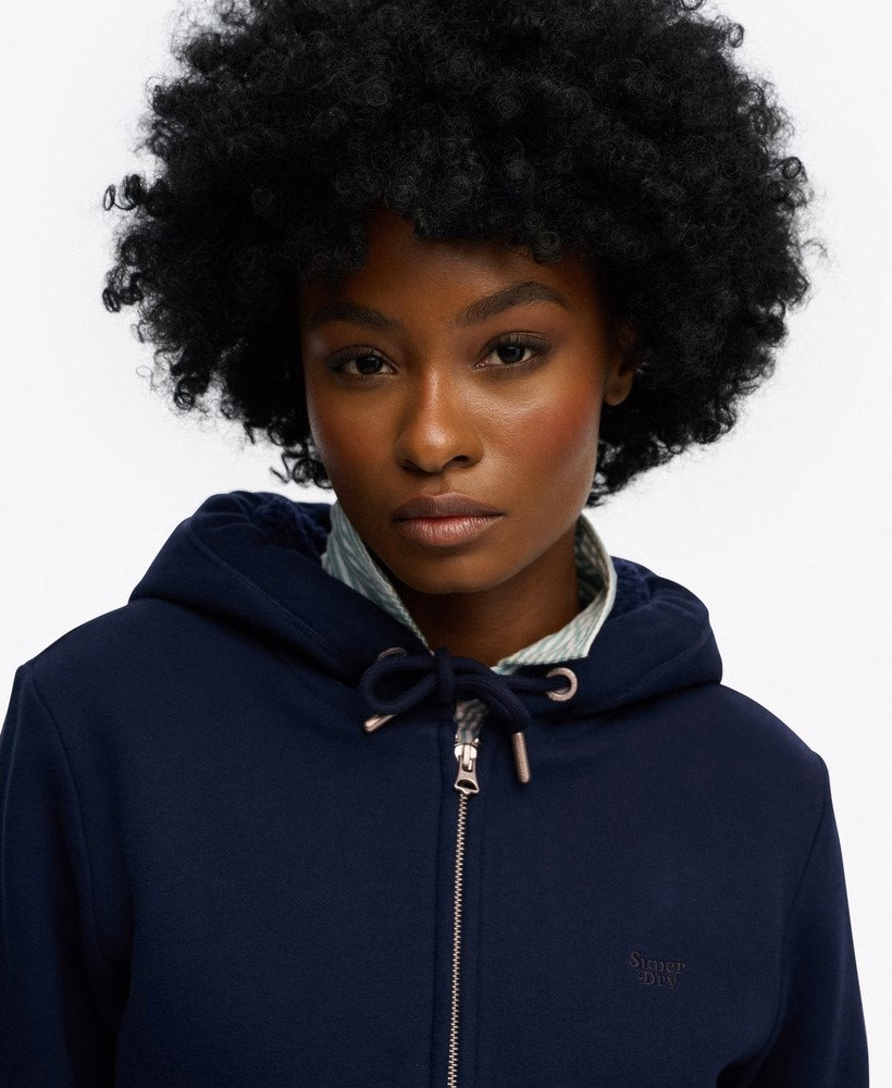Essentiële Borg gevoerde hoodie met rits