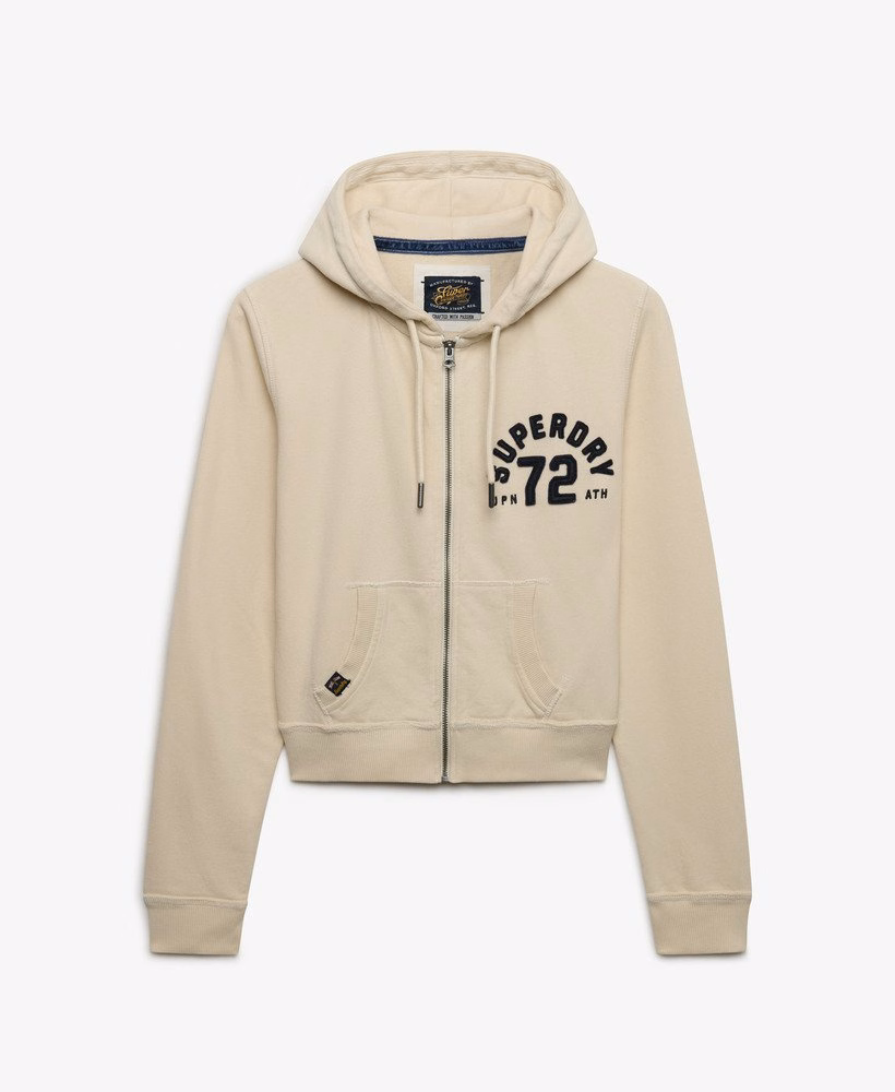 Sportieve, relaxte crop hoodie met rits