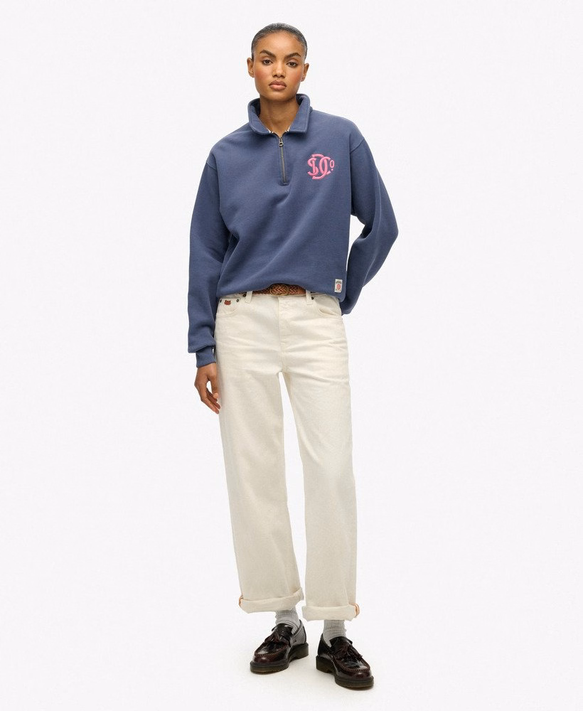 SD&Co. Sweatshirt met kraag en halve rits