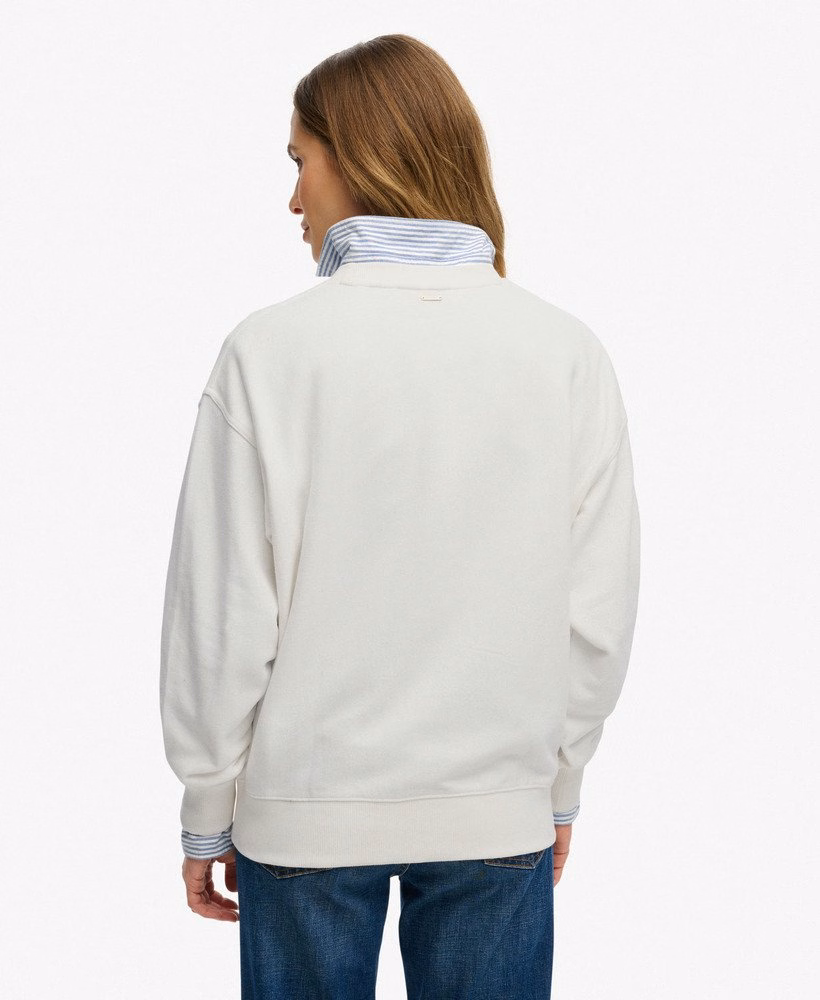 Script Brand Loose Crew Sweatshirt