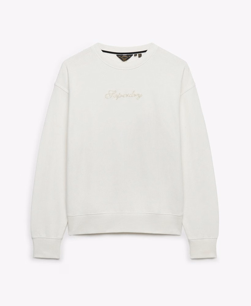 Script Brand Loose Crew Sweatshirt