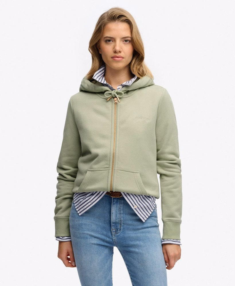 Essential Logo Zip Hoodie Half Brushed