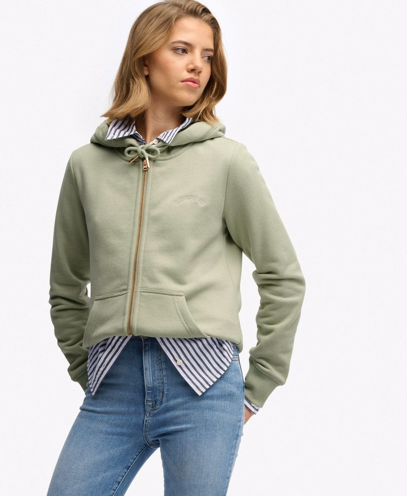 Essential Logo Zip Hoodie Half Brushed