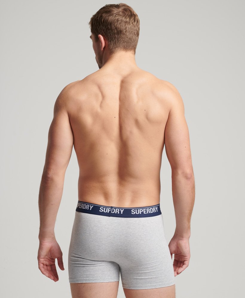 biologisch katoenen boxershorts dubbelverpakking in geelgrijs.
