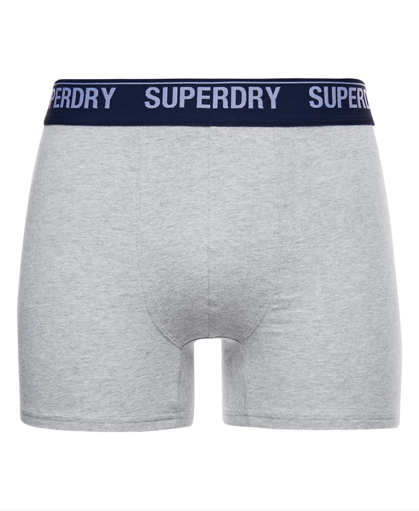 biologisch katoenen boxershorts dubbelverpakking in geelgrijs.
