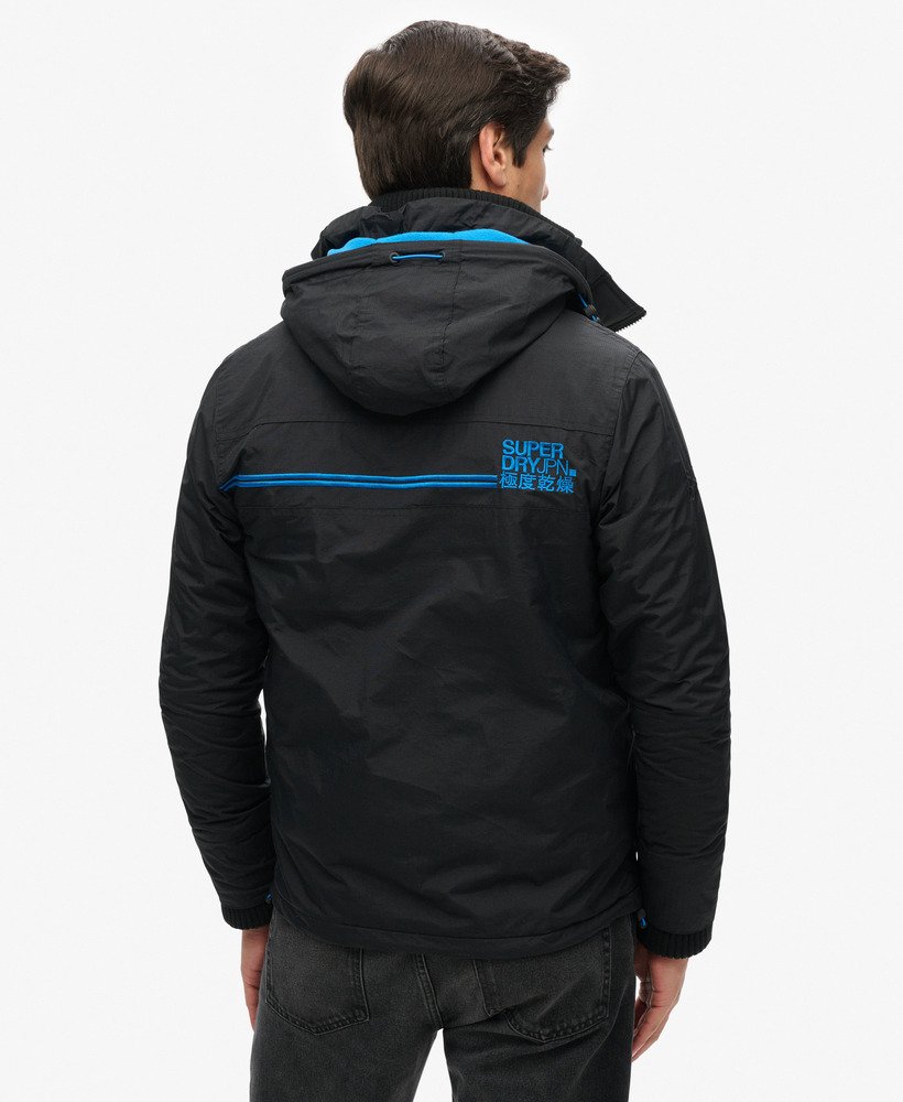pop zip hood arctic sd-windcheater jacket in blacksuper denby new branding