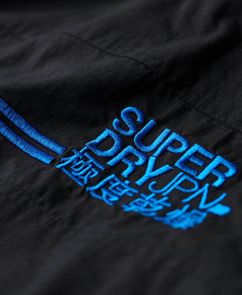 pop zip hood arctic sd-windcheater jacket in blacksuper denby new branding