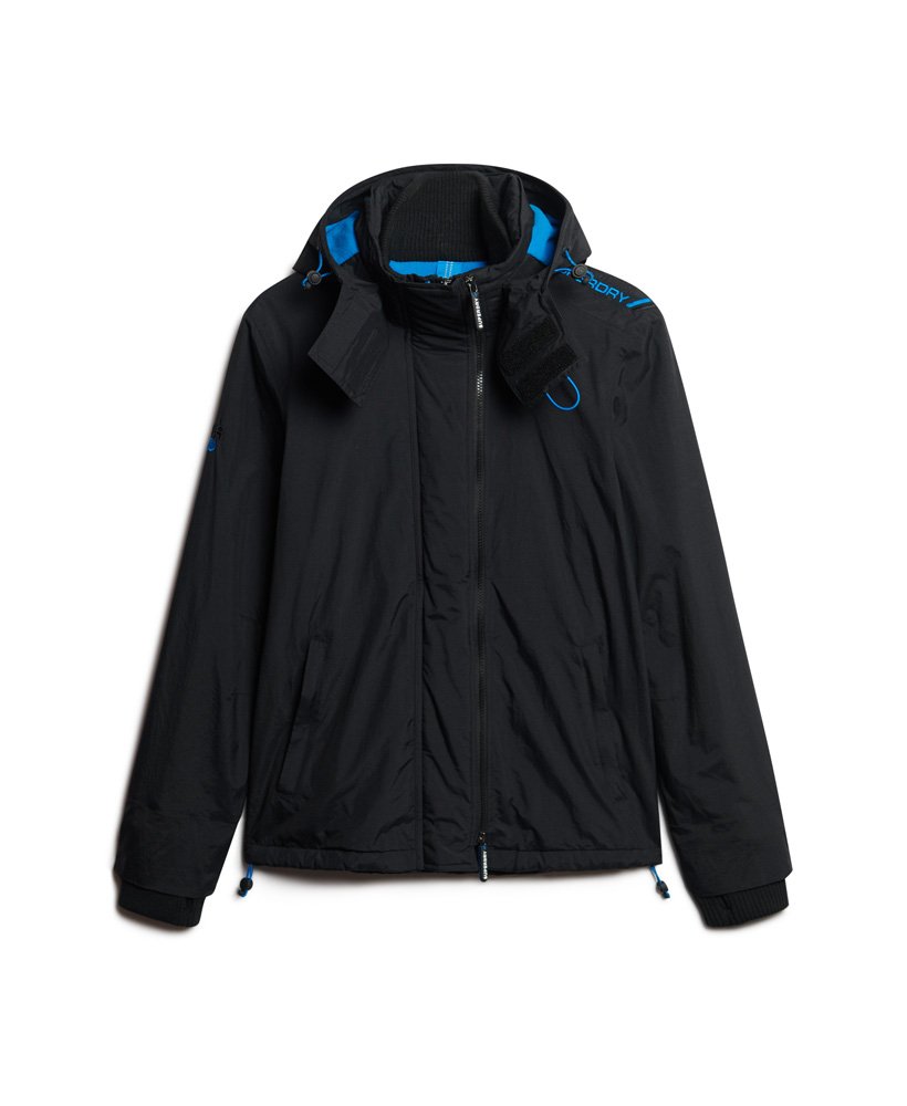 pop zip hood arctic sd-windcheater jacket in blacksuper denby new branding