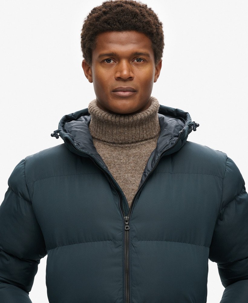extra lange gewatteerde jas in eclipse navy