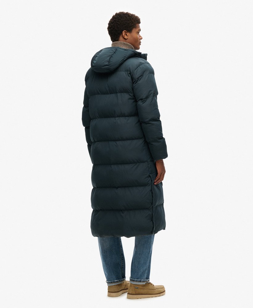 extra lange gewatteerde jas in eclipse navy