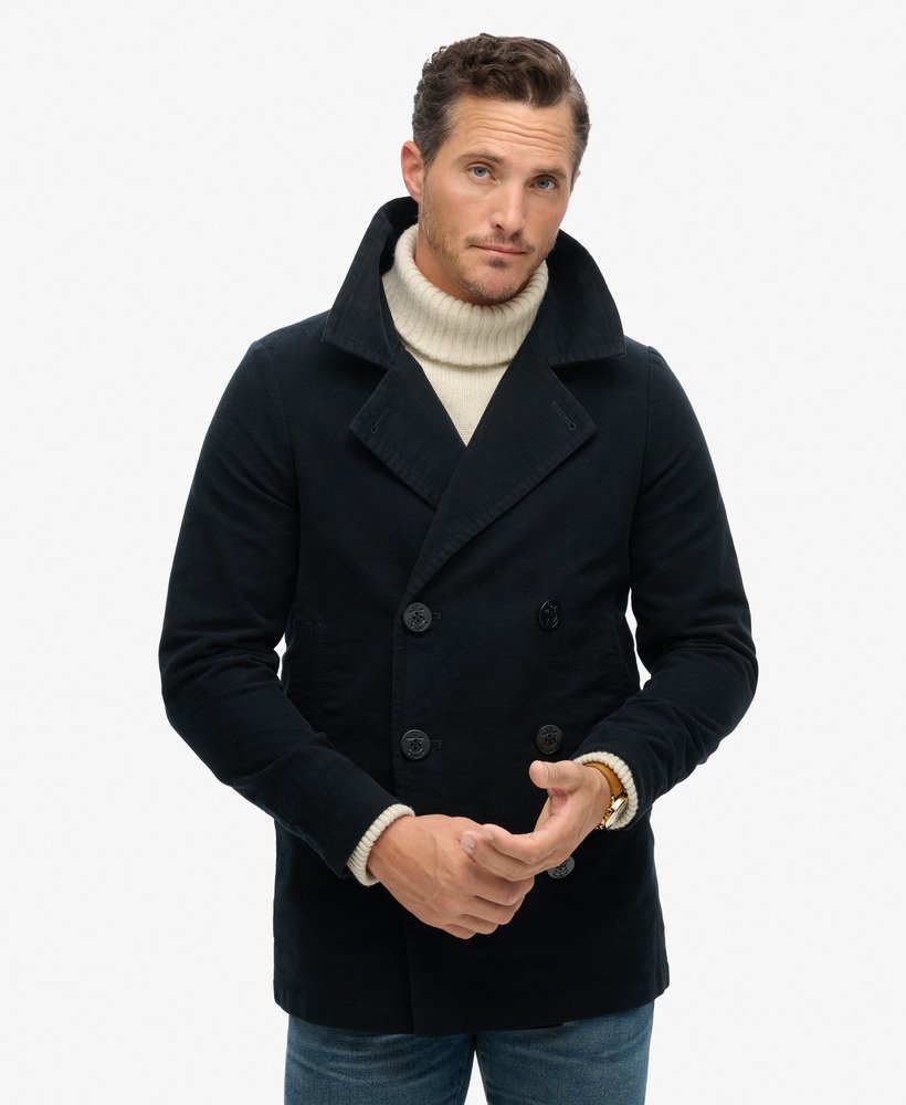 de merchant store - moleskin pea coat in ink