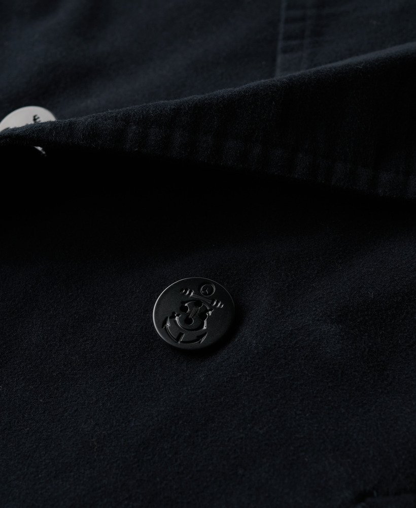 de merchant store - moleskin pea coat in ink
