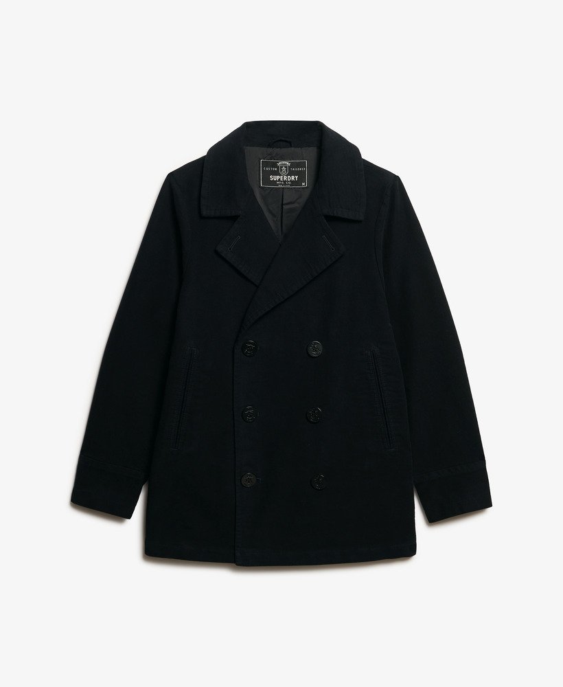 de merchant store - moleskin pea coat in ink
