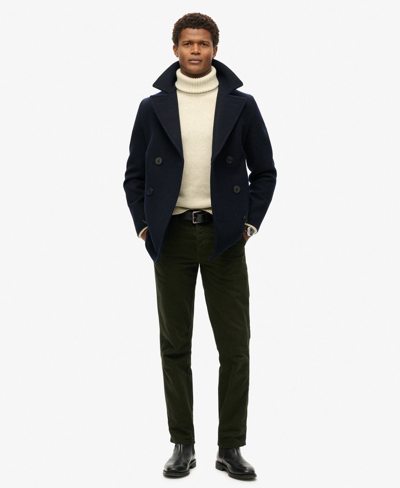 the merchant store - wollen peacoat in eclipse navy