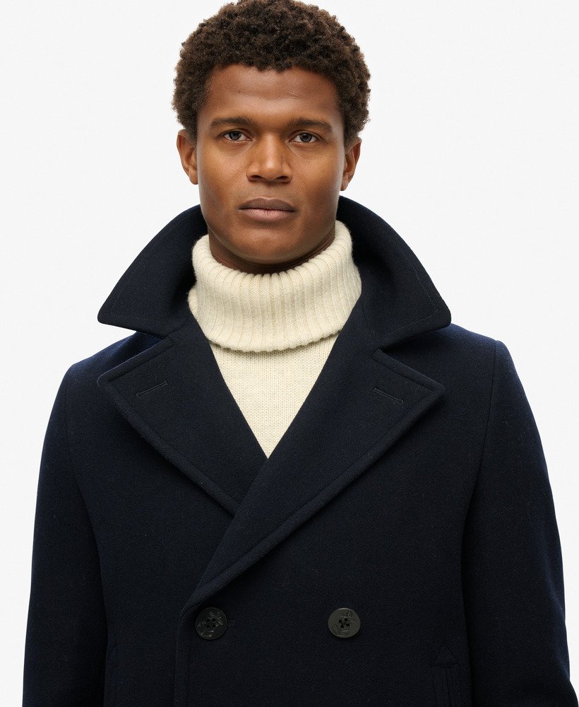 the merchant store - wollen peacoat in eclipse navy