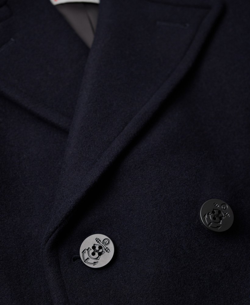 the merchant store - wollen peacoat in eclipse navy