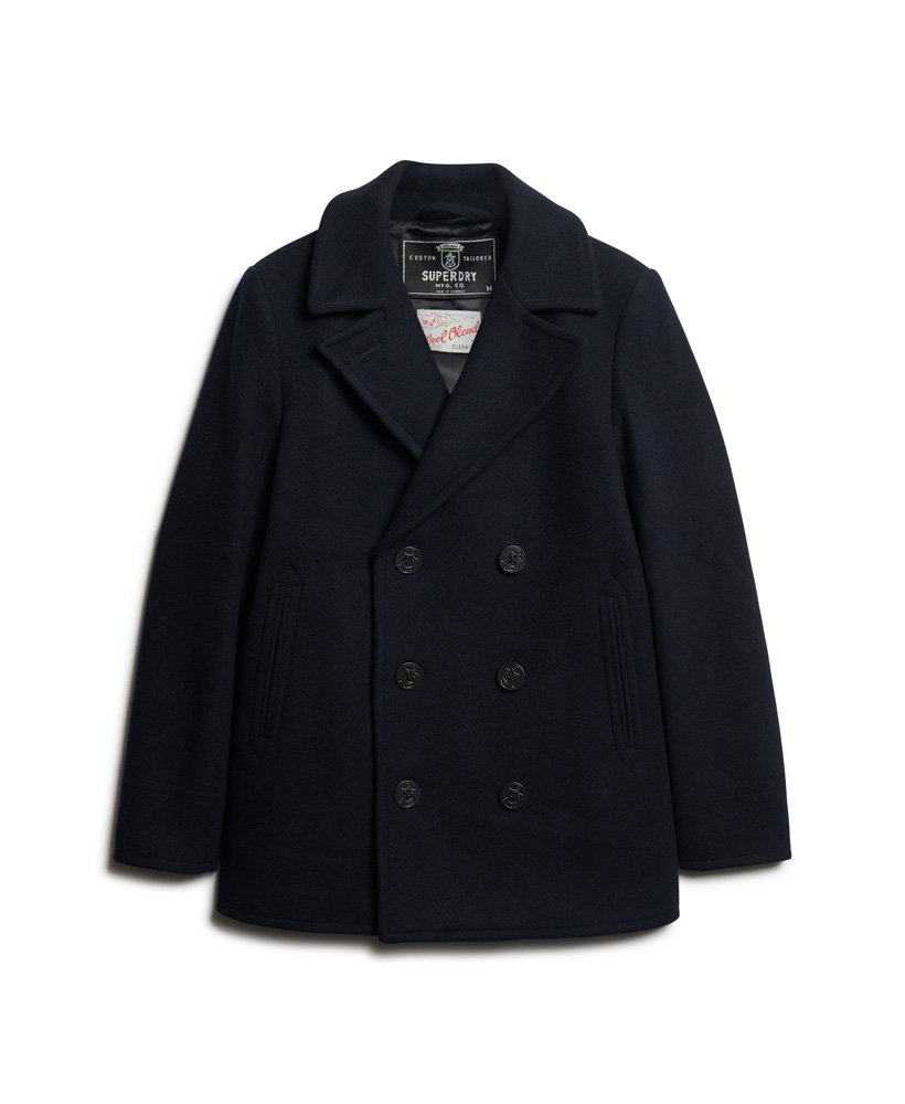 the merchant store - wollen peacoat in eclipse navy