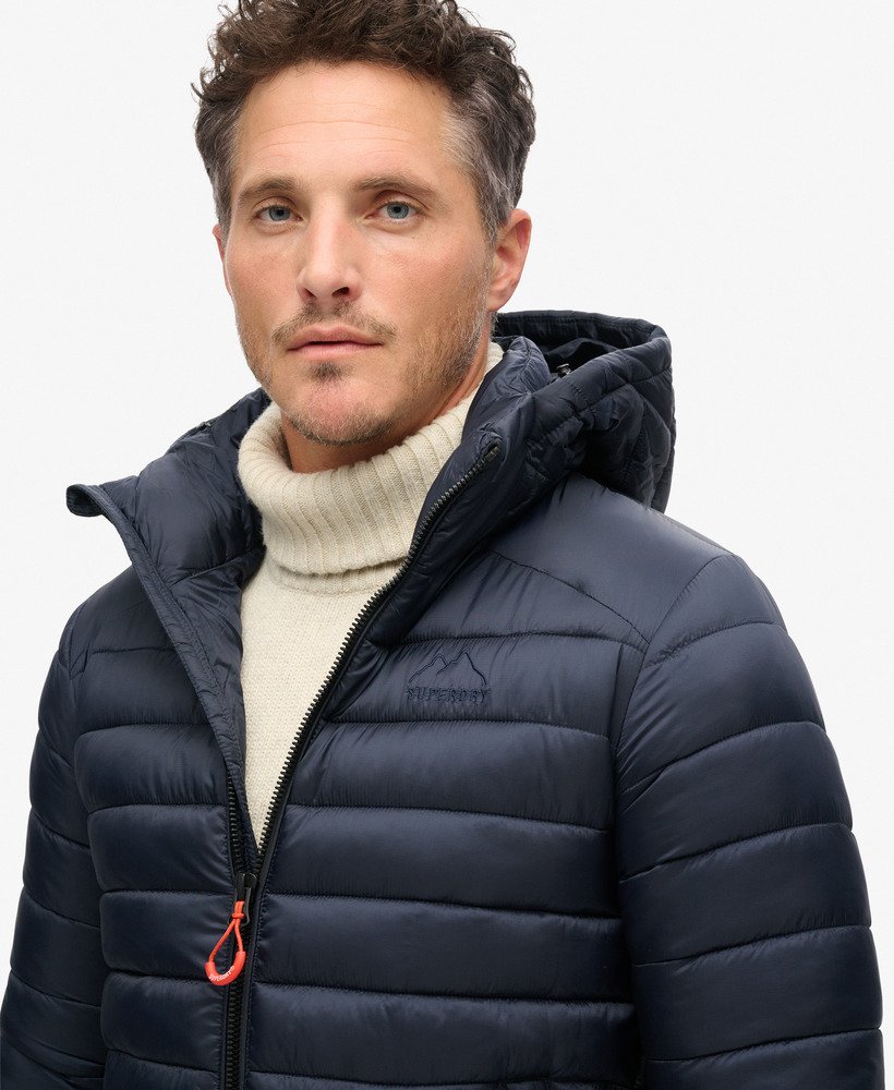 gewatteerde jas met capuchon van fuji sport in eclipse navy