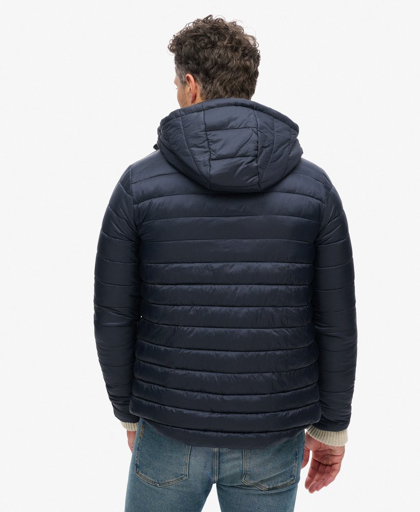 gewatteerde jas met capuchon van fuji sport in eclipse navy