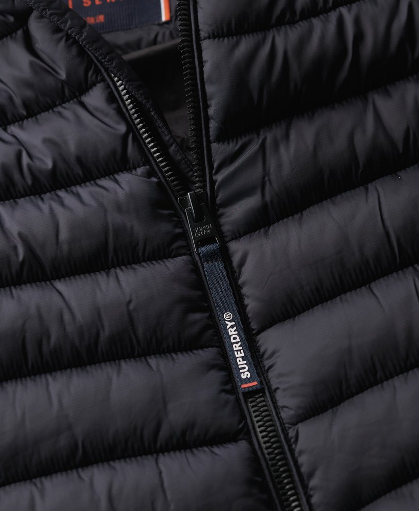 gewatteerde jas met capuchon van fuji sport in eclipse navy