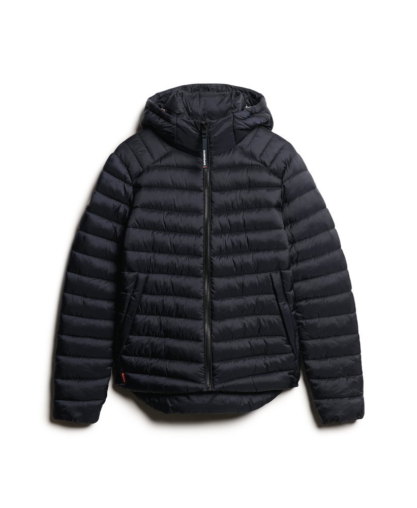gewatteerde jas met capuchon van fuji sport in eclipse navy