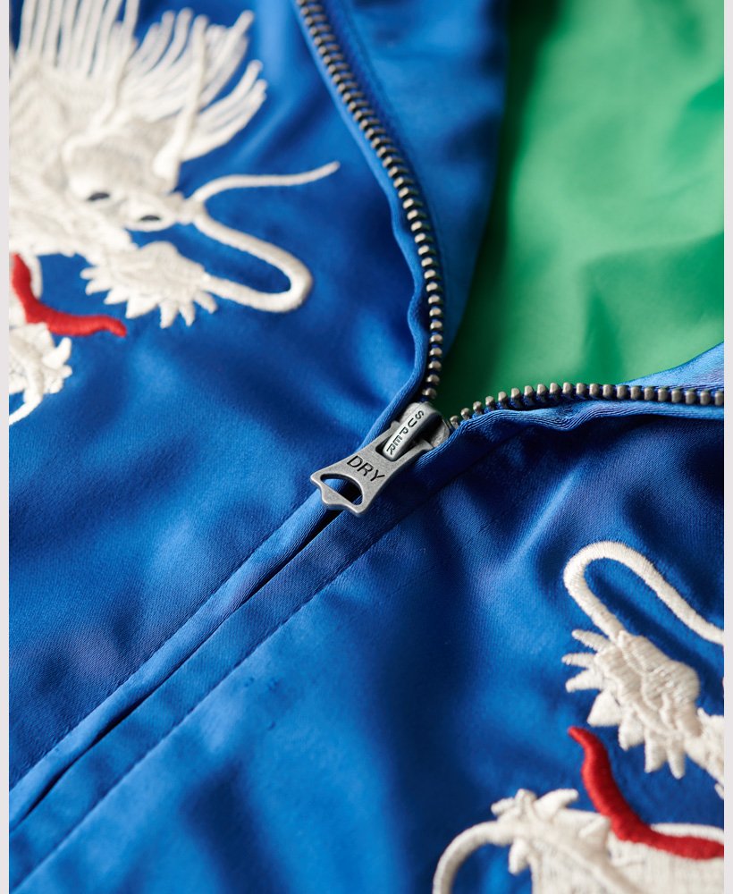 geborduurd sukajan bomberjack in mazarineblauw