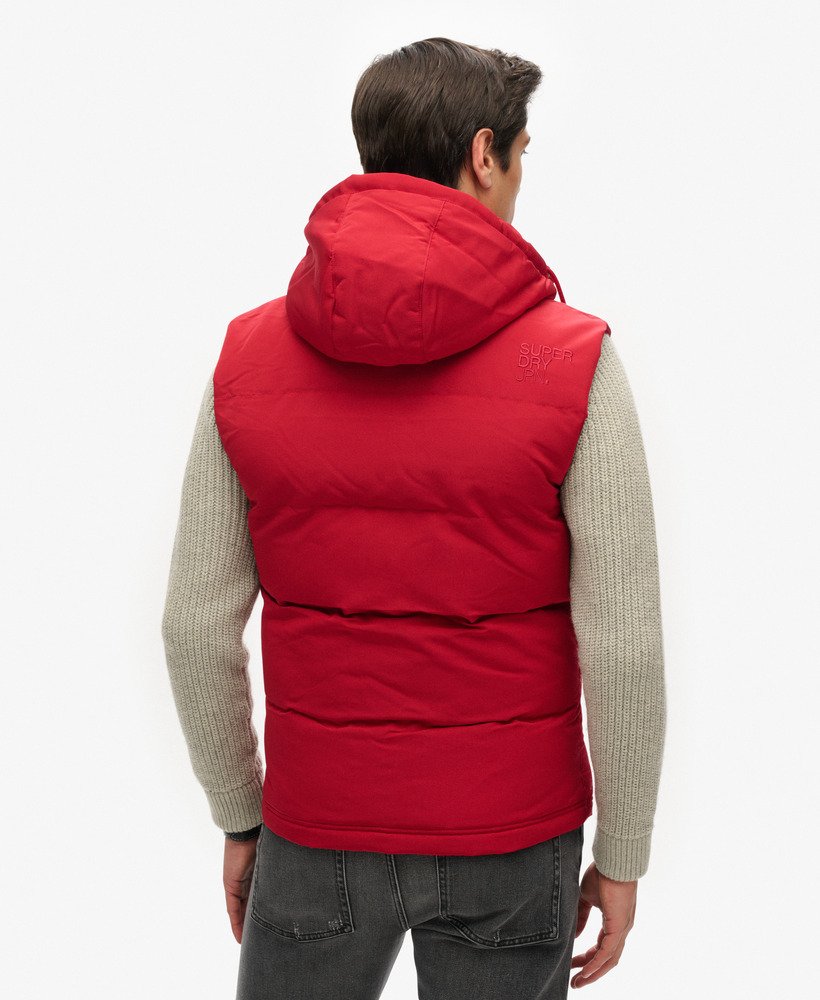 everest gewatteerd vest met capuchon in dieprood