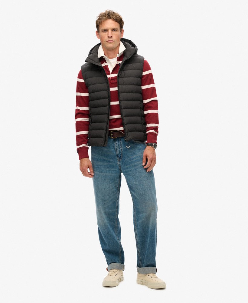 gewatteerd vest met capuchon van fuji sport in zwart