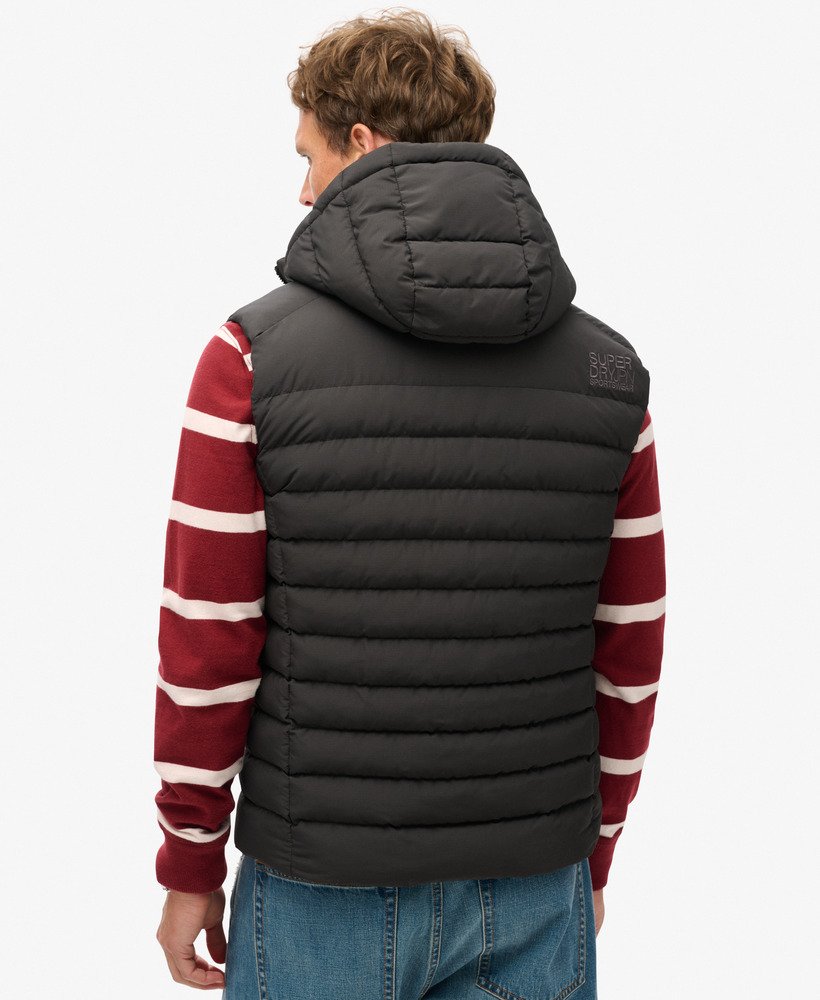 gewatteerd vest met capuchon van fuji sport in zwart