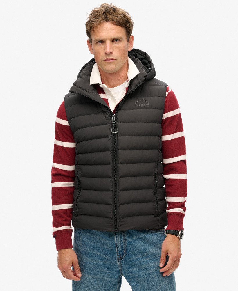 gewatteerd vest met capuchon van fuji sport in zwart