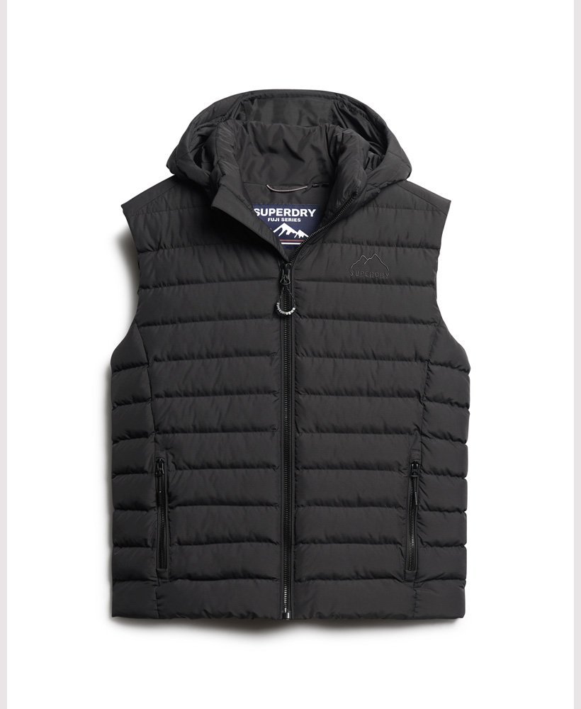 gewatteerd vest met capuchon van fuji sport in zwart