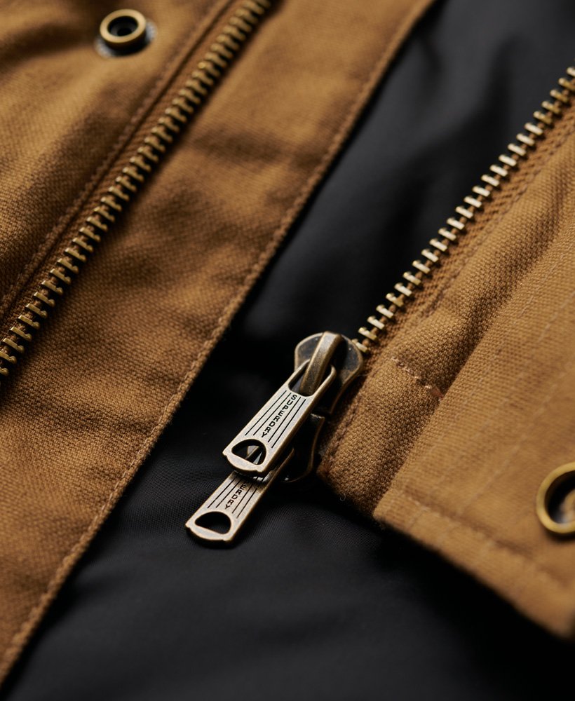 workwear parka met capuchon in de kleur tabaksbruin van denim co.