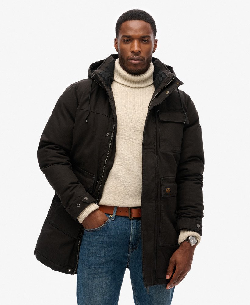 werkparka met capuchon in noir