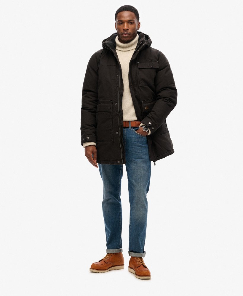 werkparka met capuchon in noir