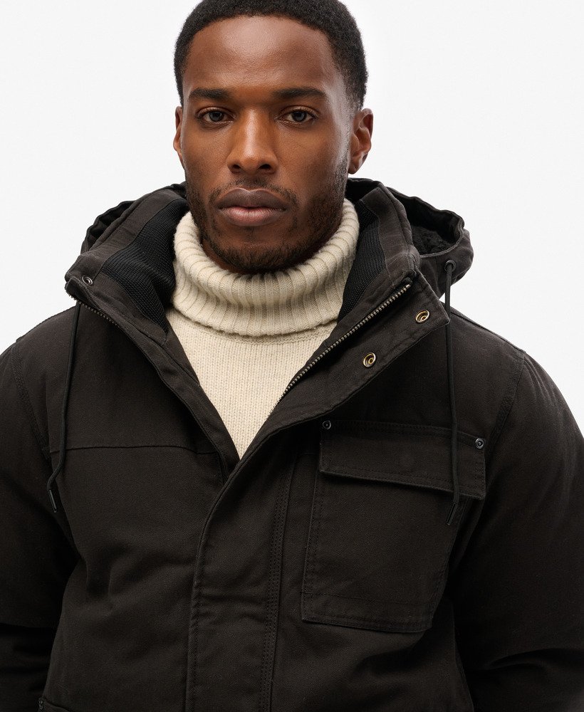 werkparka met capuchon in noir