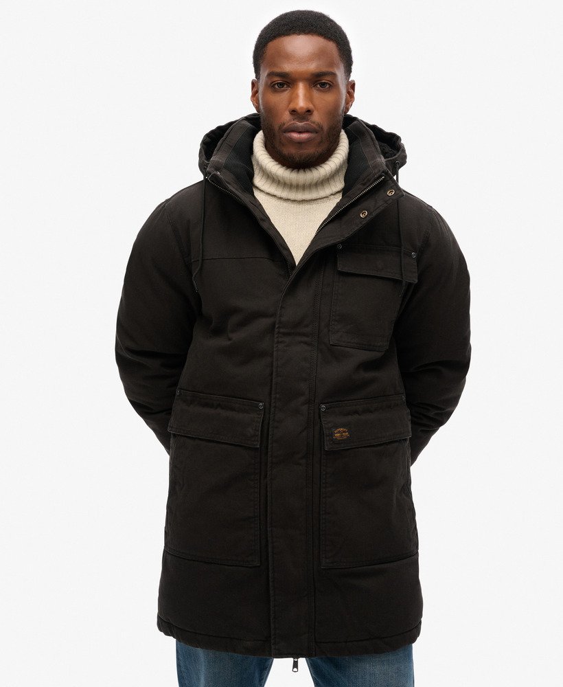 werkparka met capuchon in noir